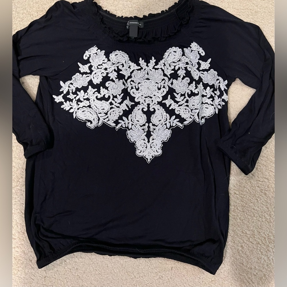 Beautiful INC International Concepts Women's Long Sleeve Shirt Size Small.